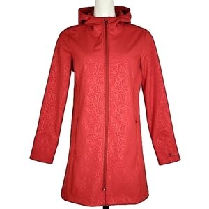 Cloudveil Women's Red Soft Shell Zip Up Hooded Jacket Ghost Floral Size M